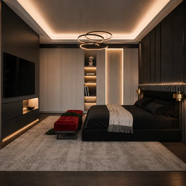 Luxury Master Bedroom 3D Scene