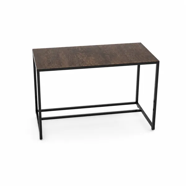 Dark Brown Wood Black Frame Console Table 3D Model