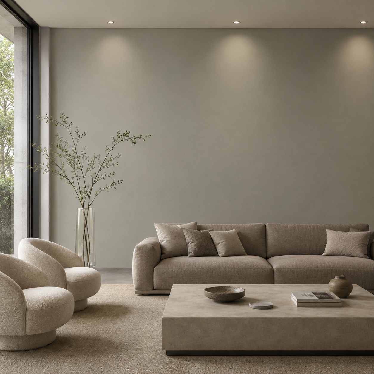 Muted Olive Gray Smooth Fine Plaster Texture 2
