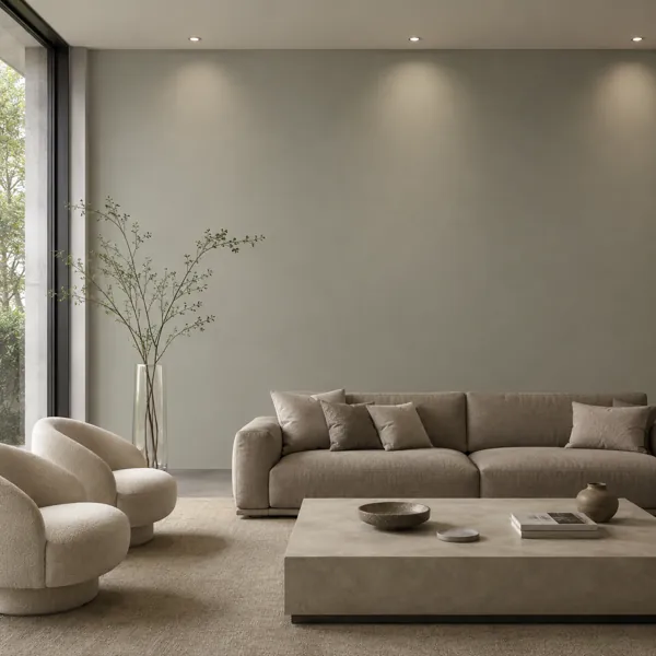 Muted Olive Gray Smooth Fine Plaster Texture back