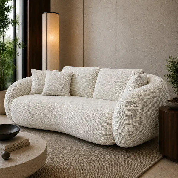 Soft Ivory Fabric Texture – Fine Pebble Weave back