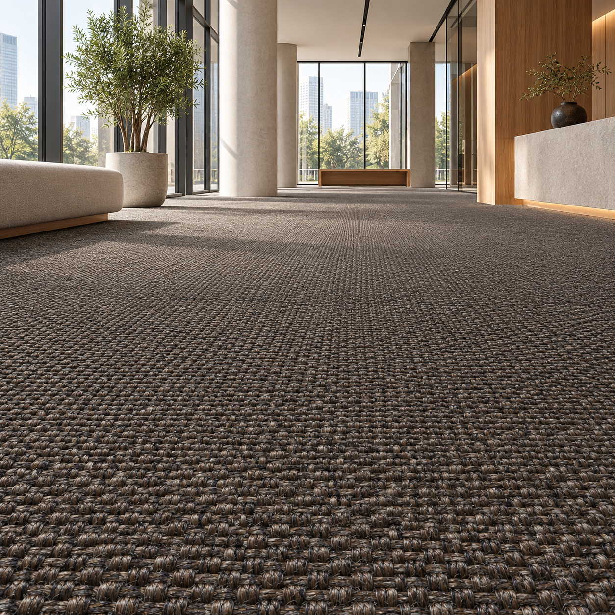 Espresso Brown Basket Weave Carpet Texture 2