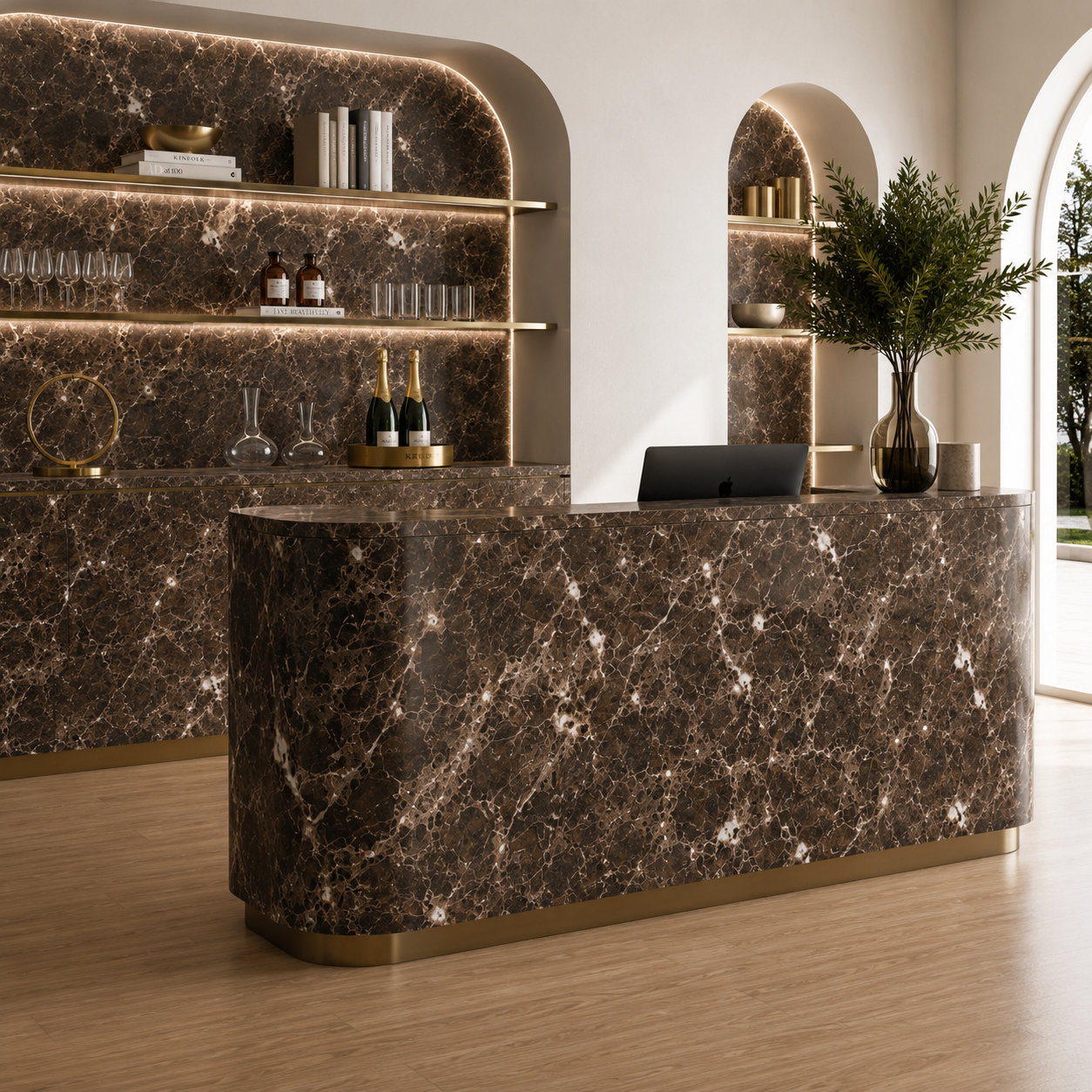 Dark Brown Spider Vein Marble Texture 2