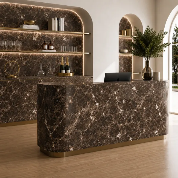 Dark Brown Spider Vein Marble Texture back