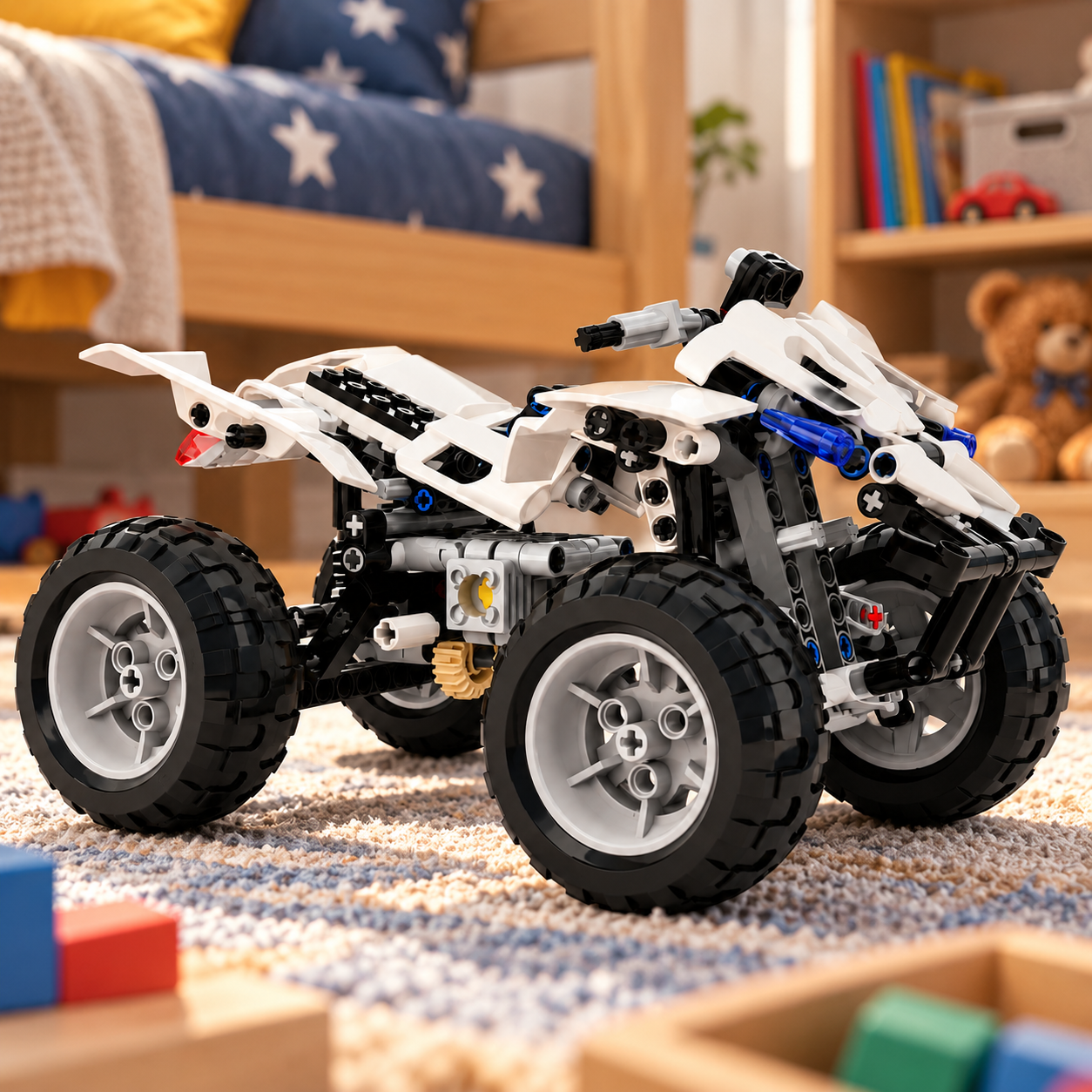 Building Block ATV Quad Bike Toy 3D Model 2