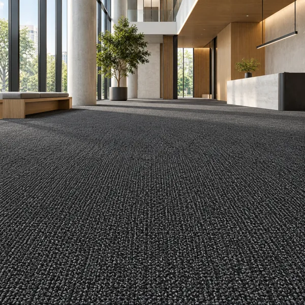 Dark Charcoal Fine Ribbed Loop Carpet Texture back