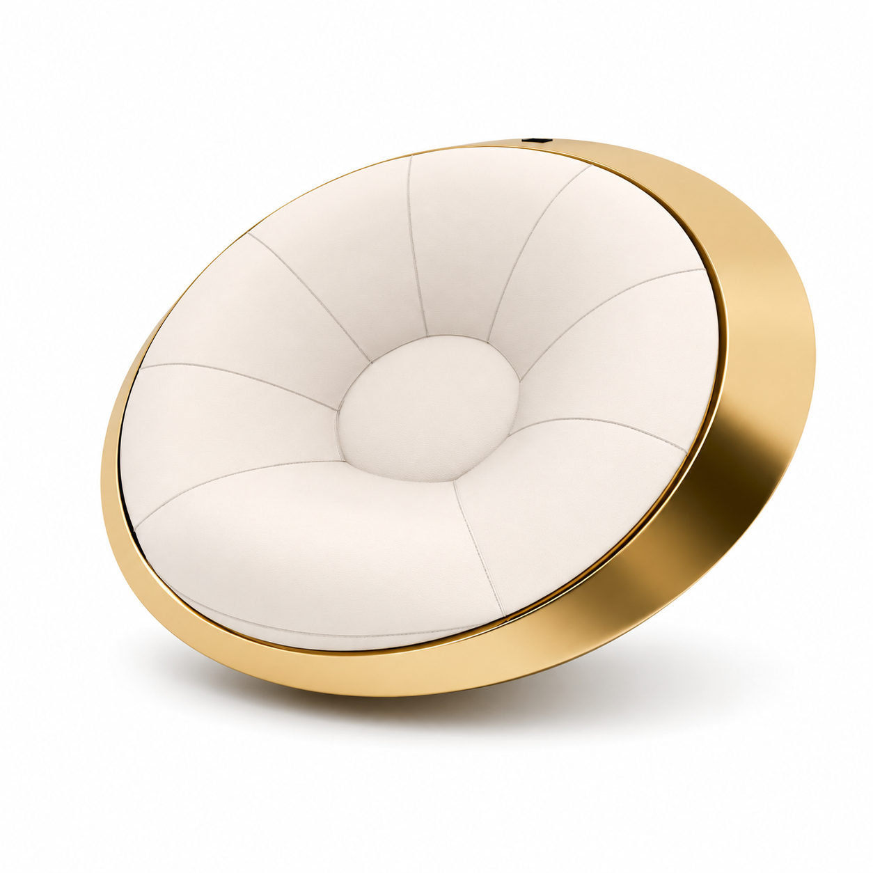 Cream Petal Lounge Chair – Gold Shell 3D Model 3
