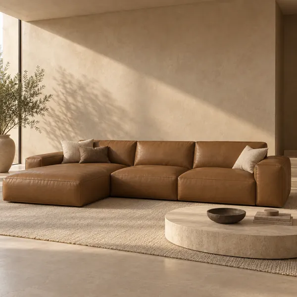 Warm Caramel Fine Grain Leather Texture back
