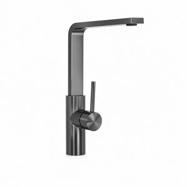Matte Graphite Square Kitchen Faucet 3D Model