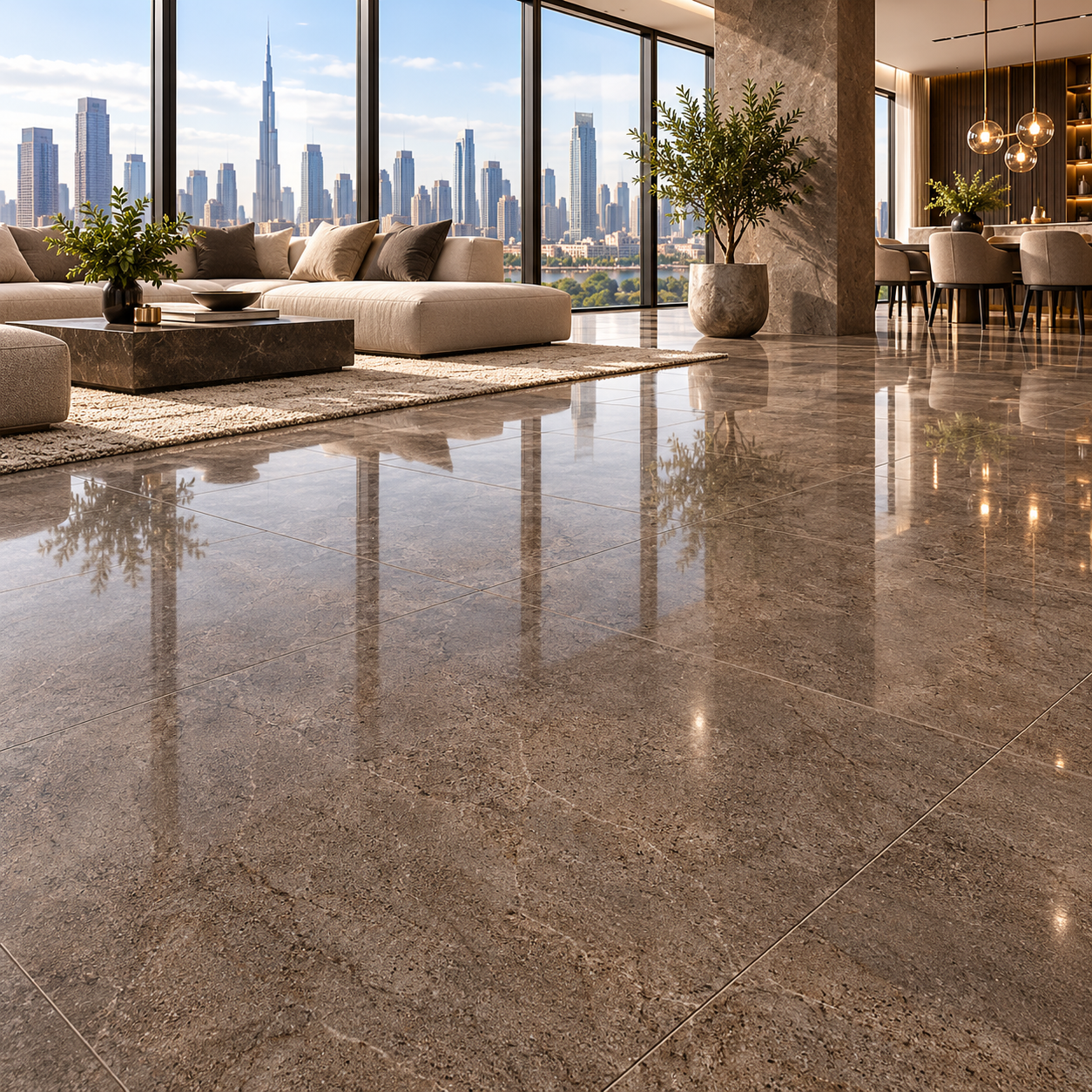 Warm Umber Fine Fissured Stone Effect Ceramic Texture 2
