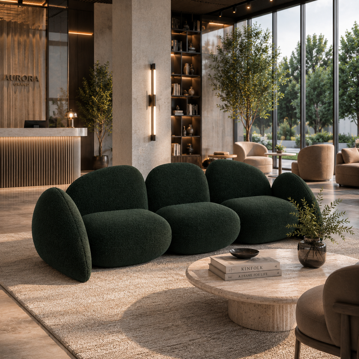 Deep Green Pebble Modular Sofa 4