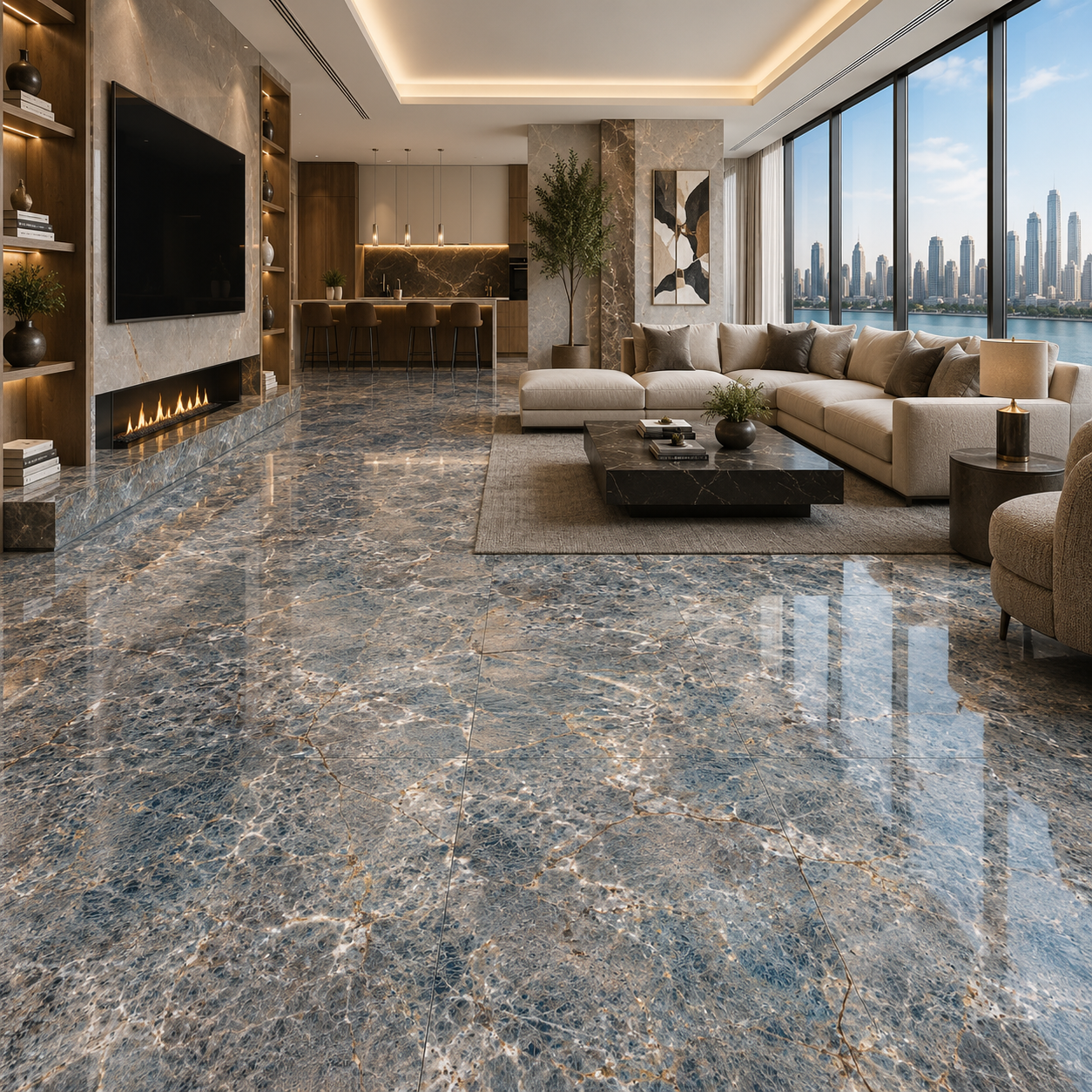 Blue Gray Ceramic Texture – Dense Crackle Veining Texture 2