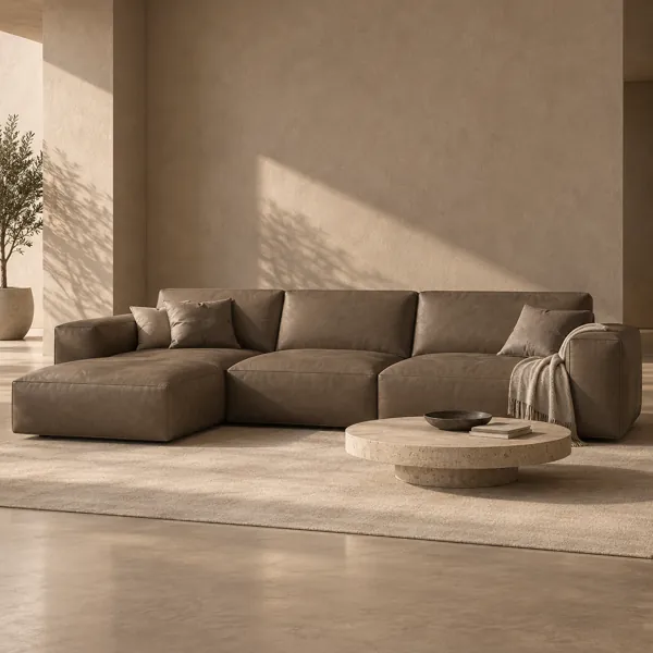Deep Mocha Fine Grain Leather Texture back