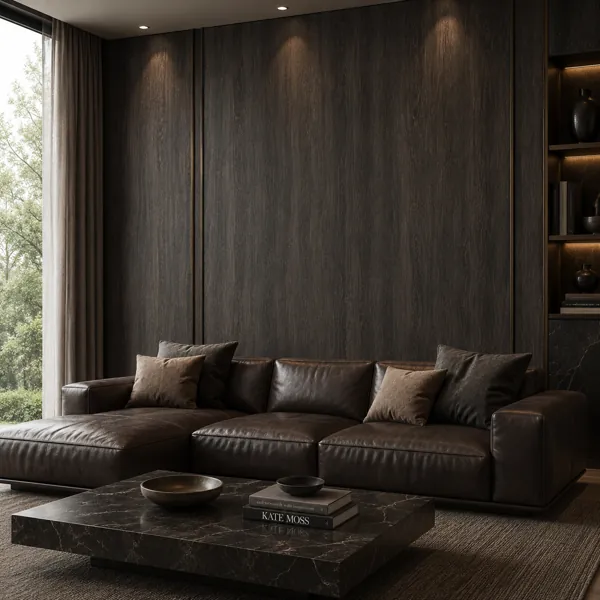 Dense Fine Grain Espresso Brown Wood Texture back