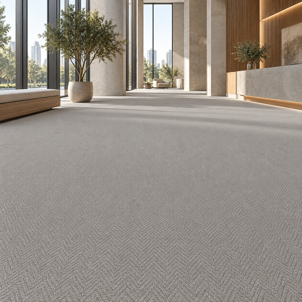 Soft Gray Herringbone Weave Carpet Texture 2