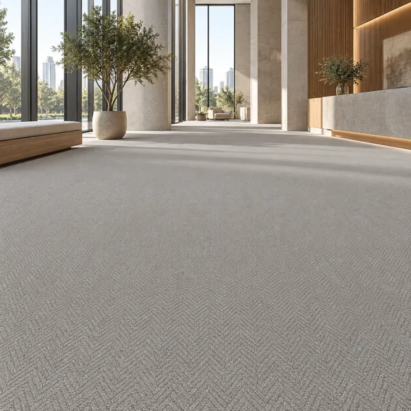 Soft Gray Herringbone Weave Carpet Texture back