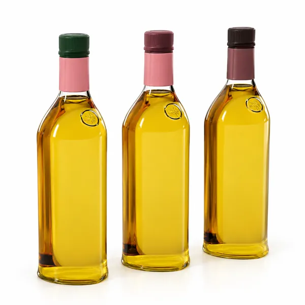 Golden Liquid Glass Bottle Set 3D Model