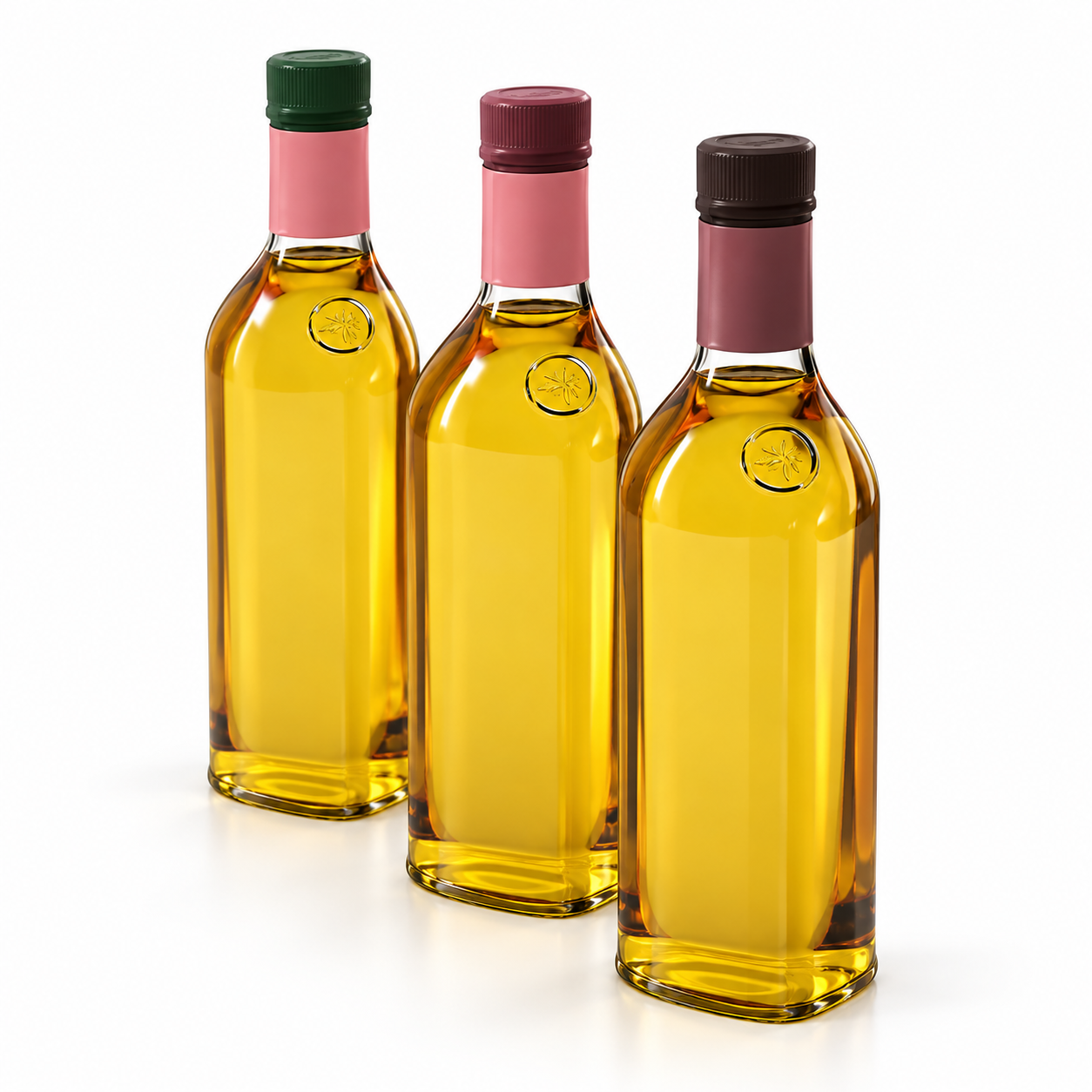 Golden Liquid Glass Bottle Set 3D Model 3