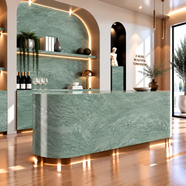 Soft Sage Green Cloud Vein Marble Texture back