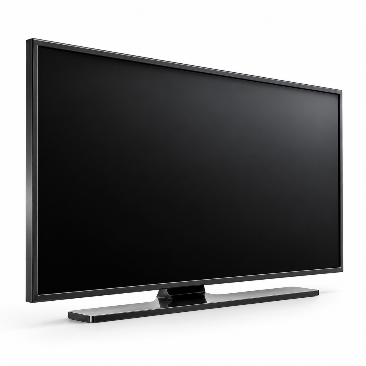 Black Slim Bezel TV with Bar Stand 3D Model 3