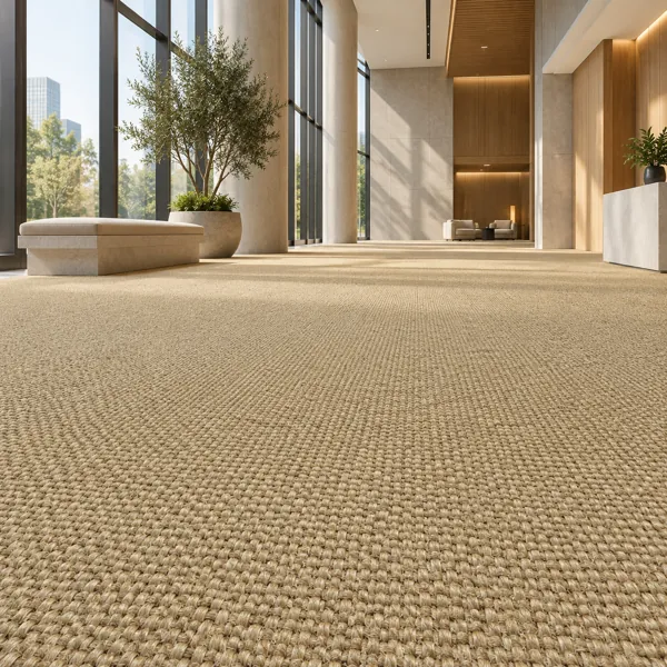 Warm Golden Beige Coarse Weave Carpet Texture back