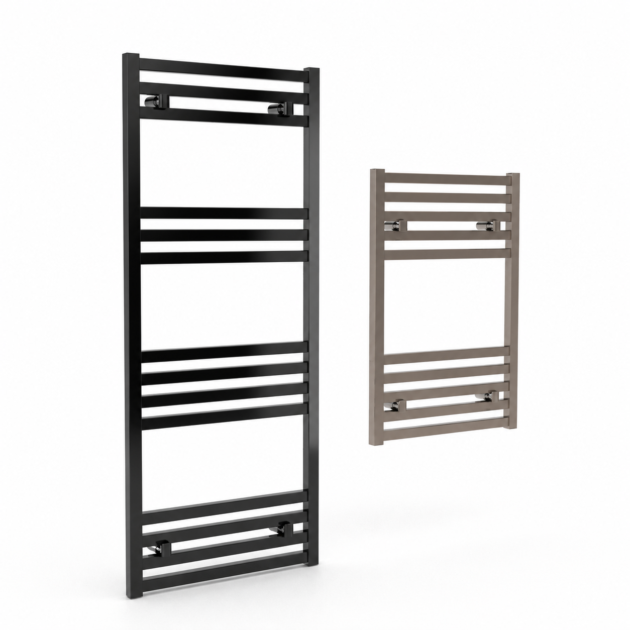 Black & Gray Ladder Towel Rail Set – Two Sizes 3D Model 1