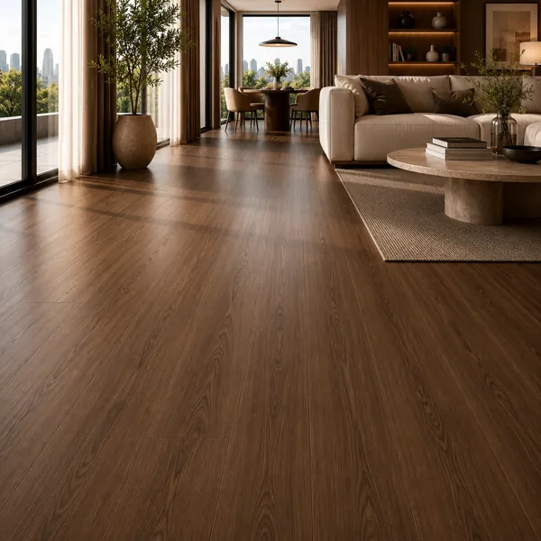 Warm Walnut Brown Linear Plank Parquet Texture back