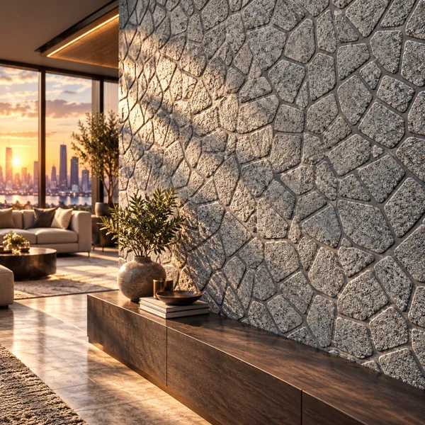 Cool Gray Irregular Mosaic Stone Paver Texture back