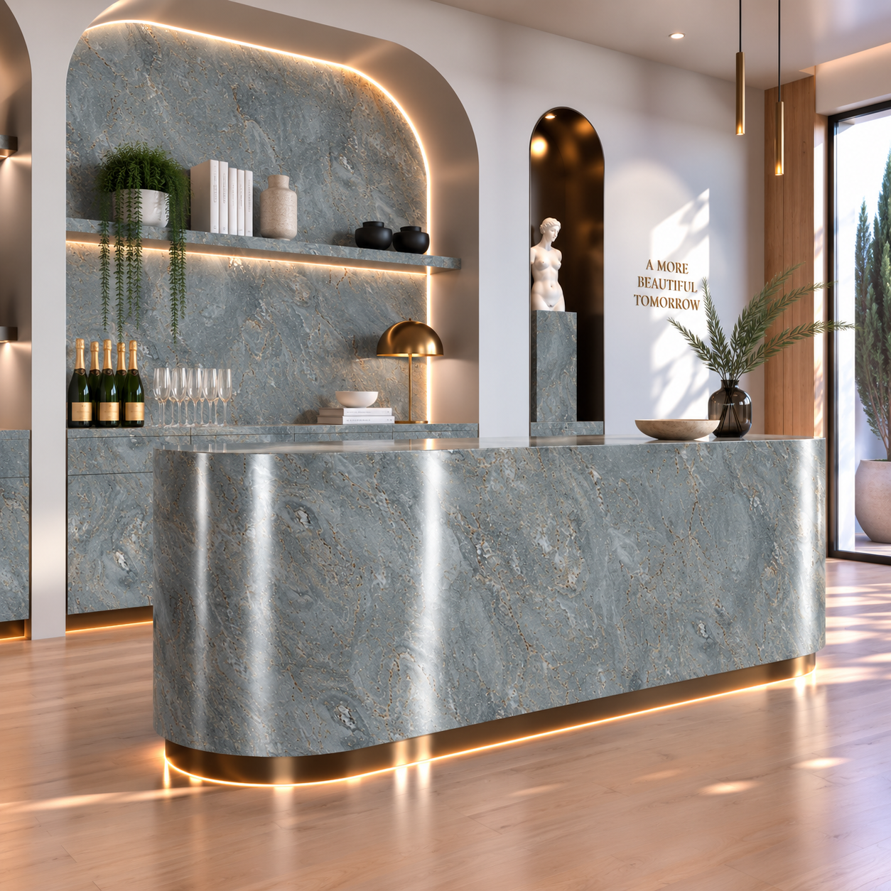 Blue Gray Bronze Vein Marble Texture 2