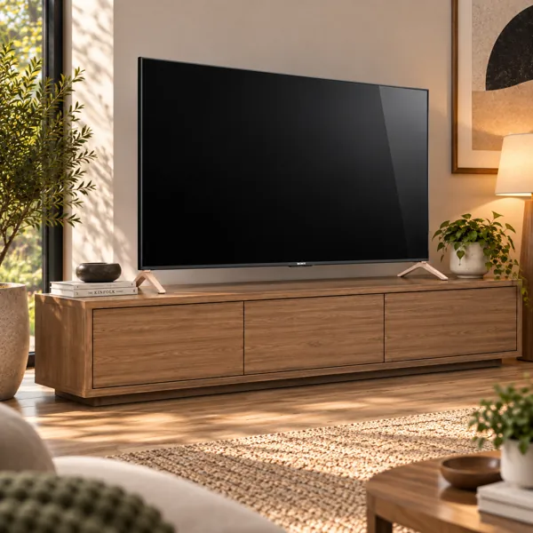 Dual Black Flat Screen TV Set with Silver Feet 3D Model back