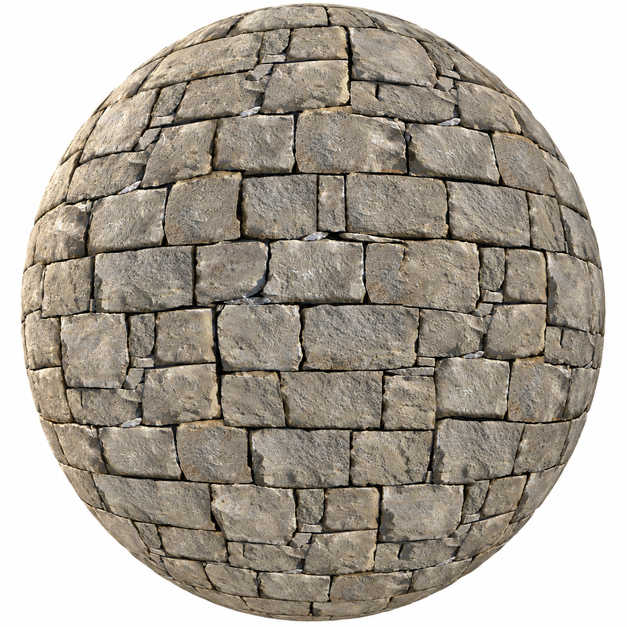 Weathered Cool Gray Rough Hewn Ashlar Stone Wall Texture 1