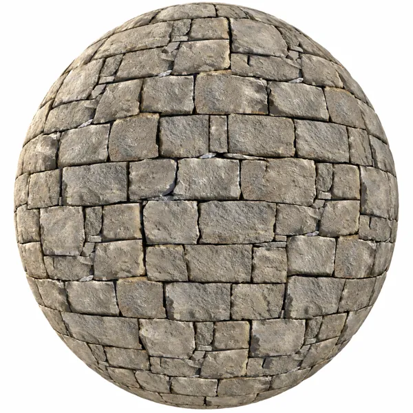 Weathered Cool Gray Rough Hewn Ashlar Stone Wall Texture