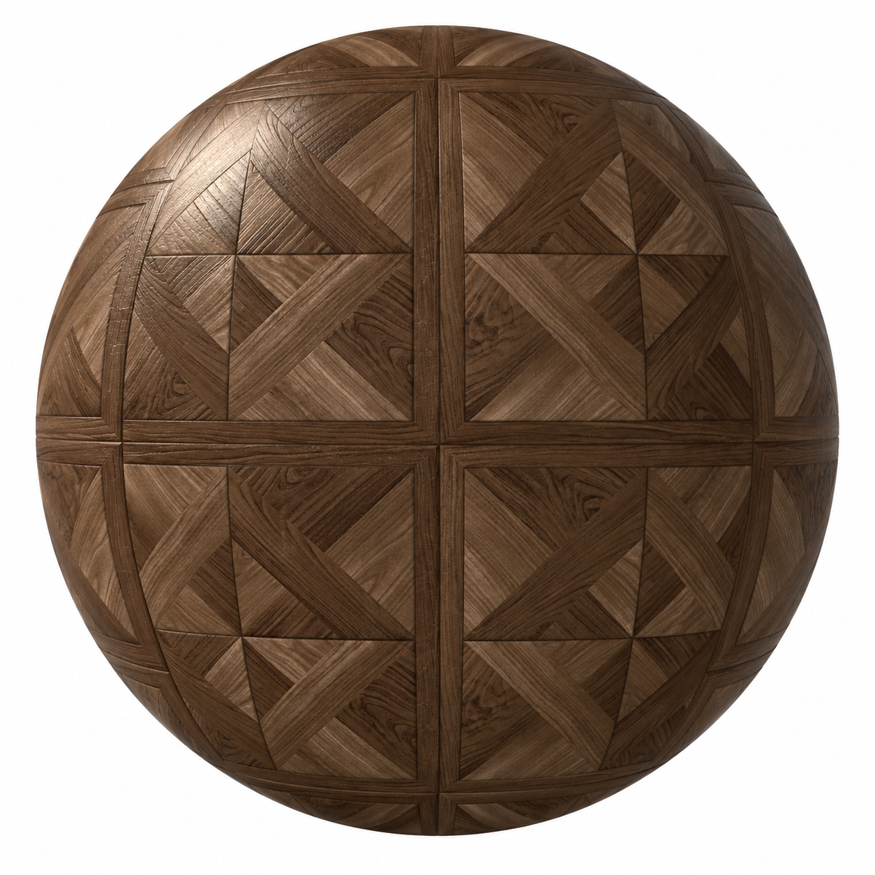 Warm Walnut Brown Framed Geometric Parquet Texture 1