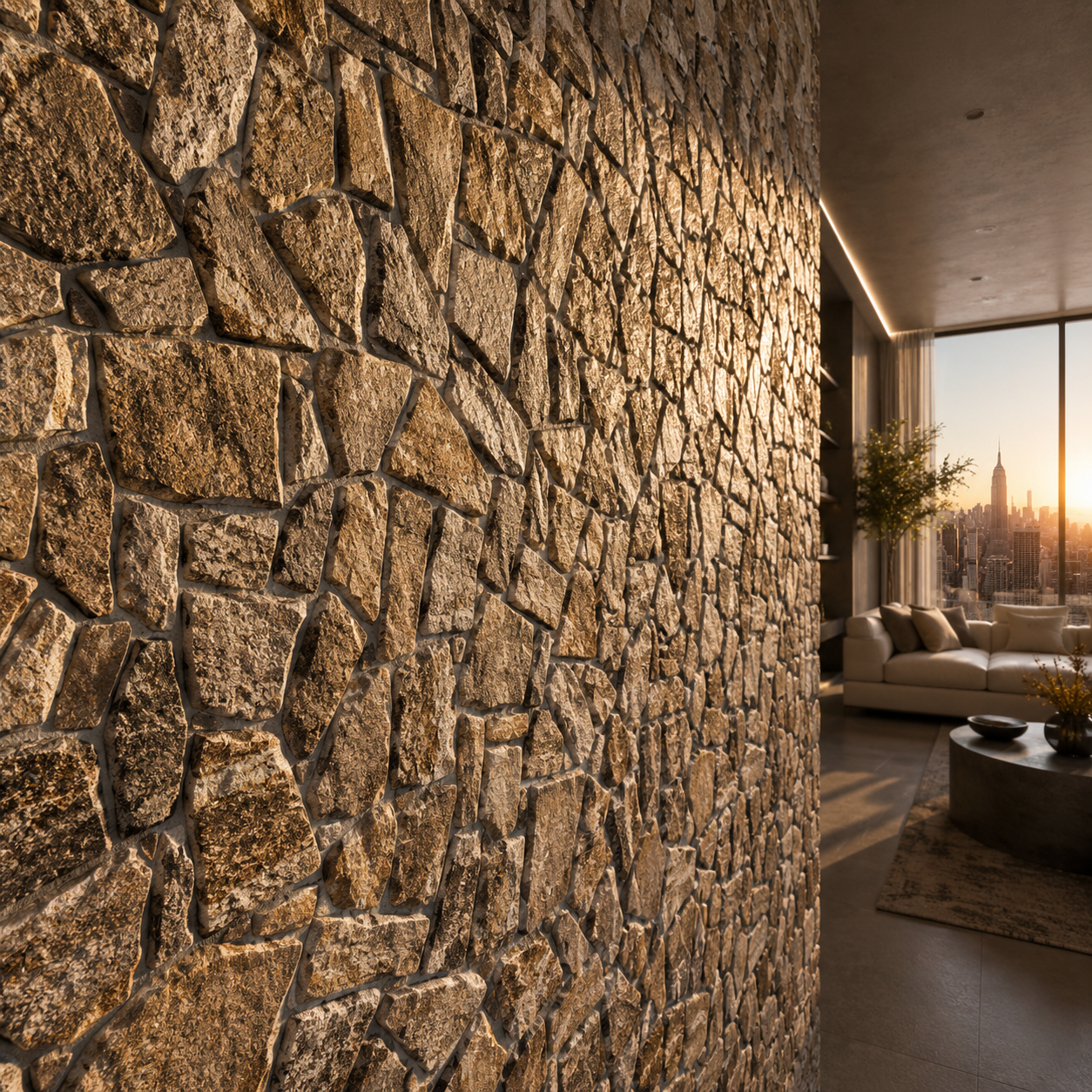 Warm Beige Broken Stone Mosaic Texture – Gray Mortar Texture 2