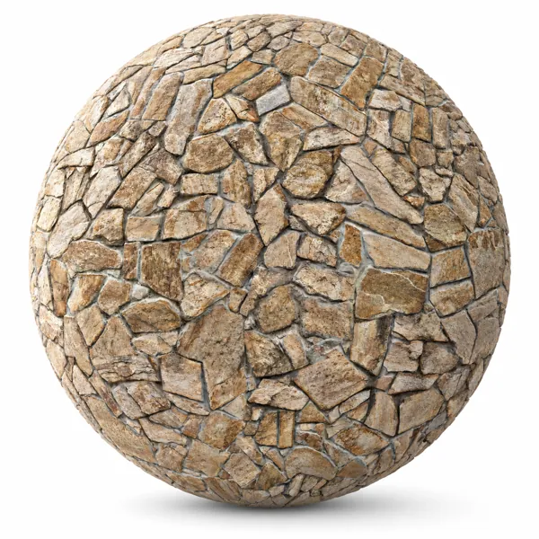 Warm Beige Broken Stone Mosaic Texture – Gray Mortar Texture