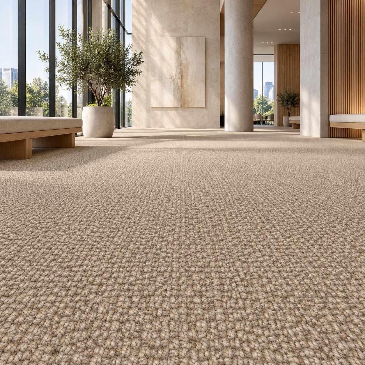 Warm Taupe Chunky Loop Carpet Texture 2