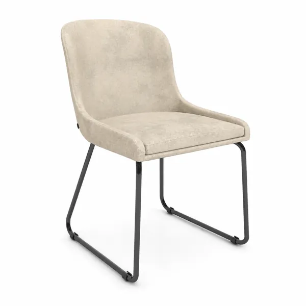 Beige Upholstered Sled Base Chair 3D Model