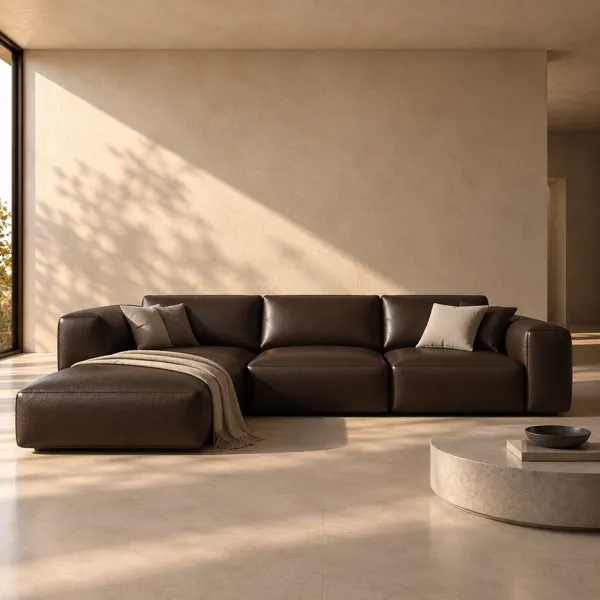 Dark Chocolate Brown Fine Grain Leather Texture back