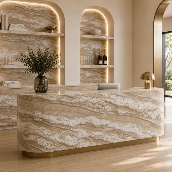 Beige Marble Texture – Ribboned Wave Veins back