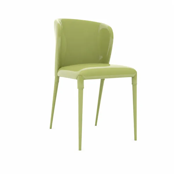 Glossy Olive Green Plastic Chair 3D Model