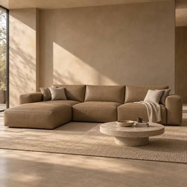 Warm Taupe Fine Grain Leather Texture back