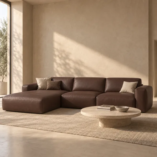Deep Chocolate Brown Fine Grain Leather Texture back