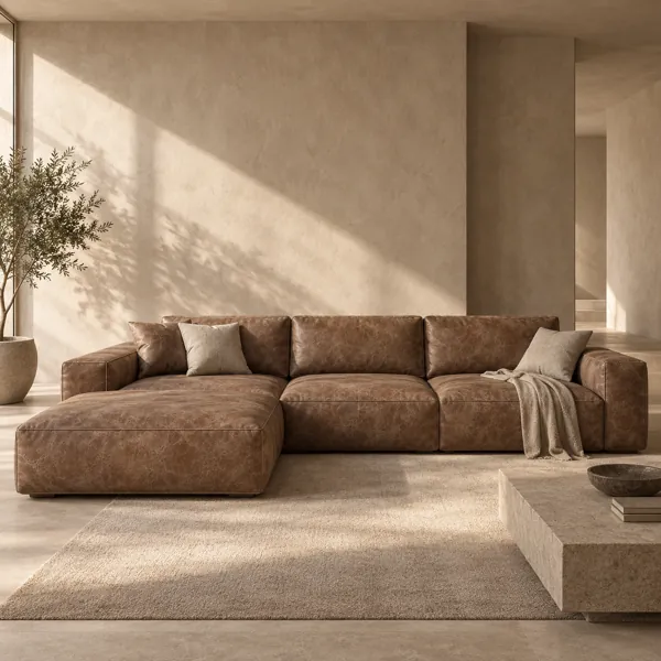 Warm Cognac Mottled Grain Leather Texture back