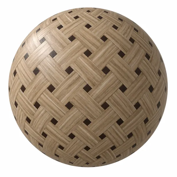 Pale Beige Oak Basket Weave Dark Inlay Parquet Texture