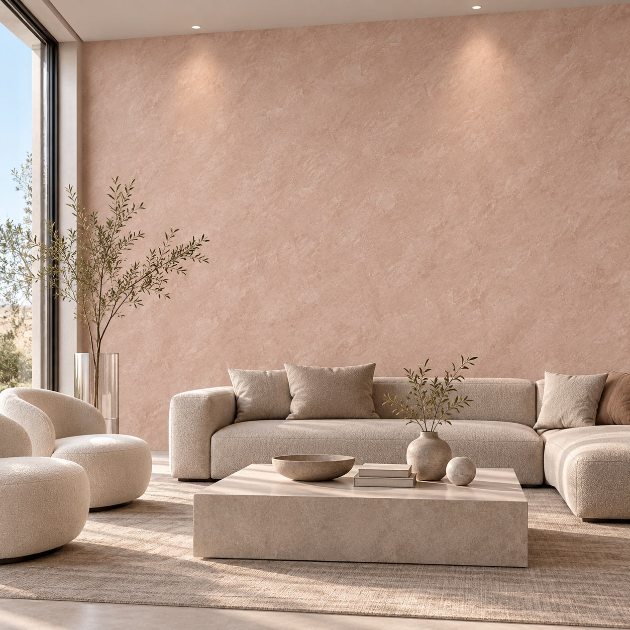 Dusty Rose Mottled Plaster Texture 2