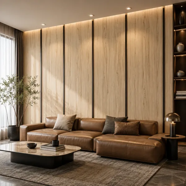 Light Golden Straight Grain Wood Texture back