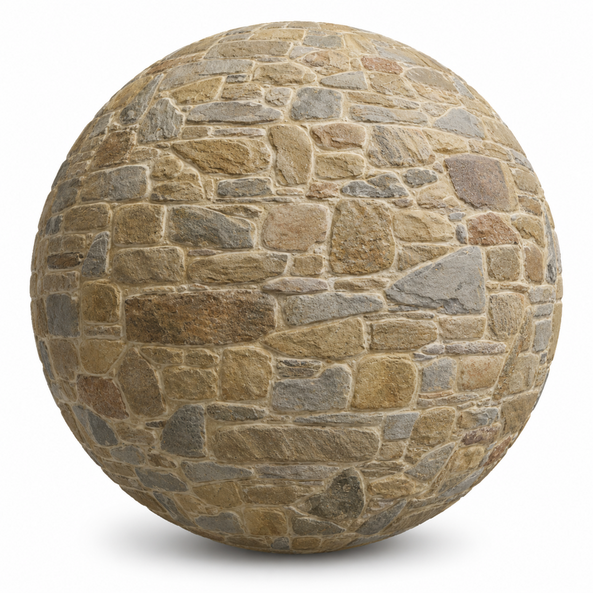Beige Stone Wall – Mixed Irregular Masonry 1