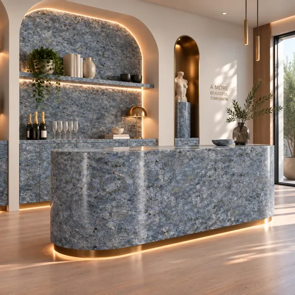 Blue Gray Crystal Grain Marble Texture back