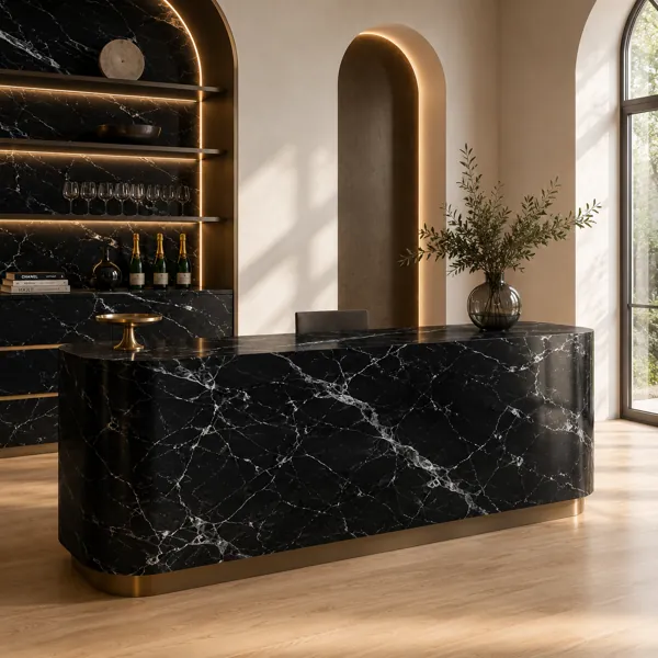 Black Marble – Broad Silver White Fracture Veins back