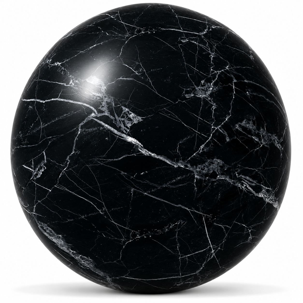 Black Marble – Broad Silver White Fracture Veins 1